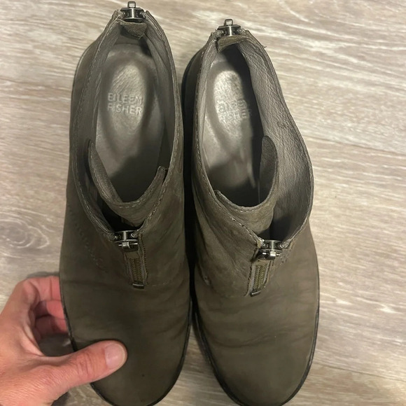 Eileen Fisher Casey‎ Taupe Tumbled Nubuck Chukka Bootie Size 8 - Picture 11 of 12